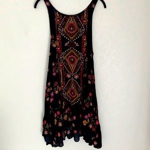Free People black print dress sz small